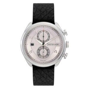 NWT Authentic Master Works Chronograph Quartz Silver Dial Men's Watch